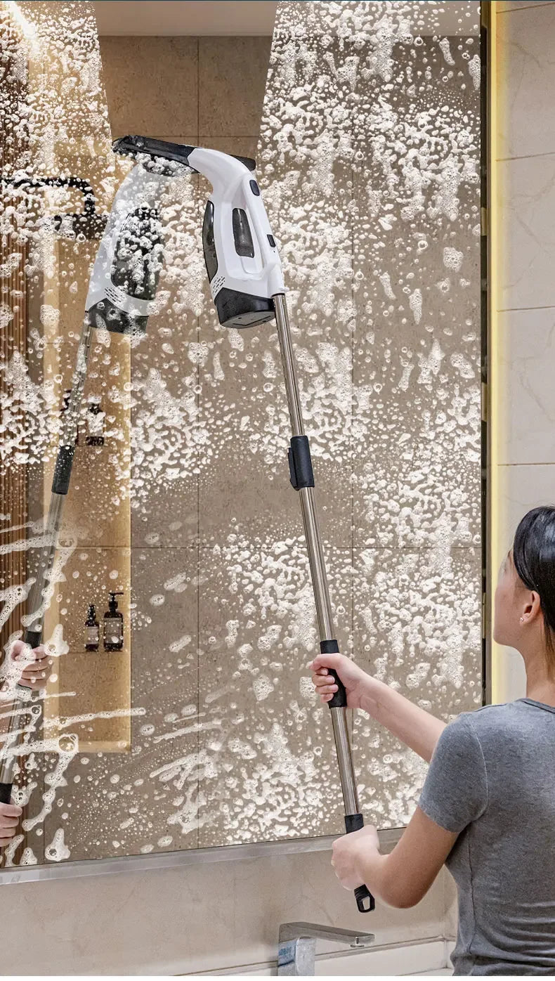 Electric Multifunctional Cordless Window Cleaner Machine White Cordless Rechargeable Automatic Portable Glass Cleaner Tools