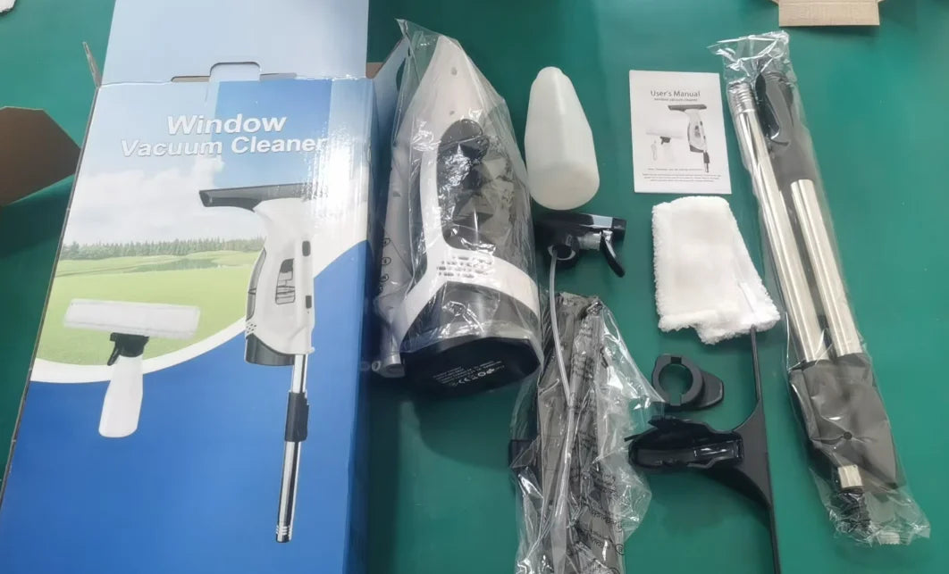 Electric Multifunctional Cordless Window Cleaner Machine White Cordless Rechargeable Automatic Portable Glass Cleaner Tools