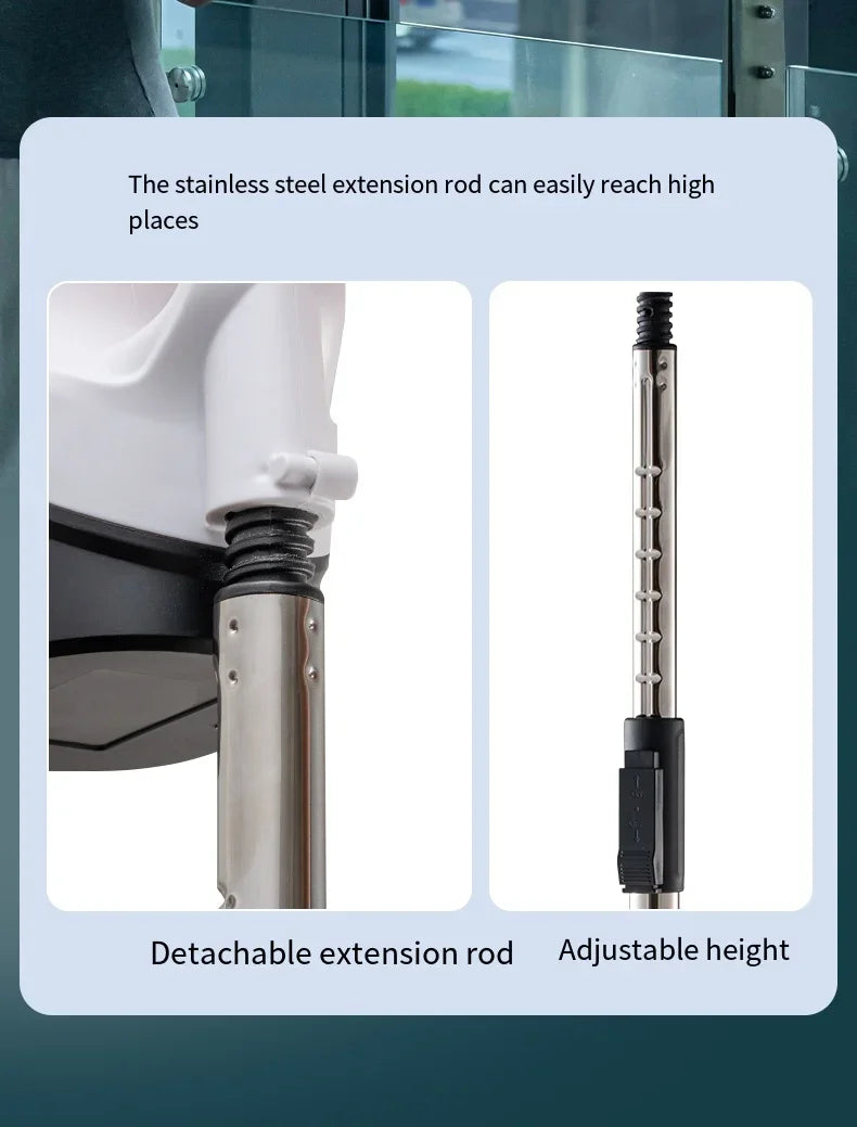 Electric Multifunctional Cordless Window Cleaner Machine White Cordless Rechargeable Automatic Portable Glass Cleaner Tools