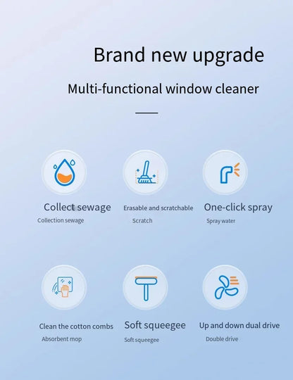 Electric Multifunctional Cordless Window Cleaner Machine White Cordless Rechargeable Automatic Portable Glass Cleaner Tools