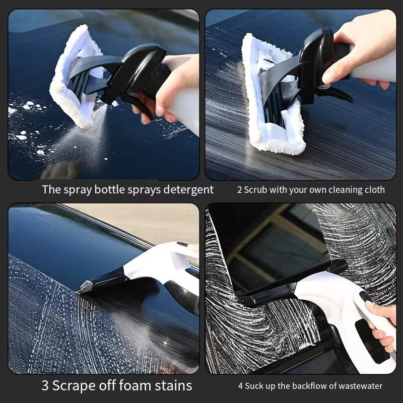 Electric Multifunctional Cordless Window Cleaner Machine White Cordless Rechargeable Automatic Portable Glass Cleaner Tools
