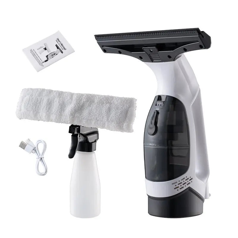 Electric Multifunctional Cordless Window Cleaner Machine White Cordless Rechargeable Automatic Portable Glass Cleaner Tools
